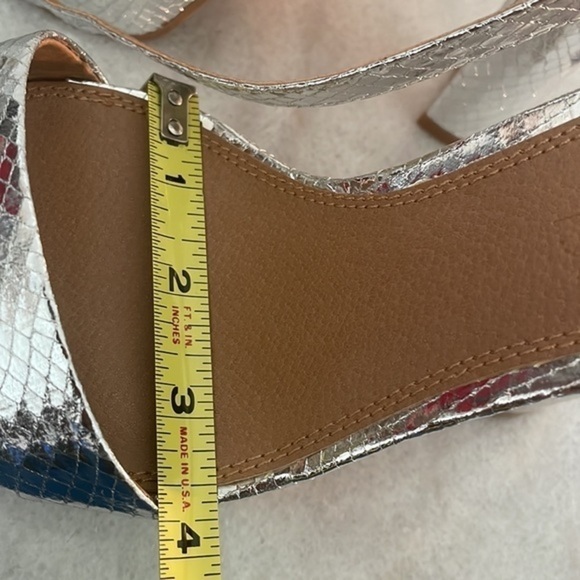 ASOS DESIGN heels Nutshell platform barely there heels silver snake size 9 - Picture 5 of 12